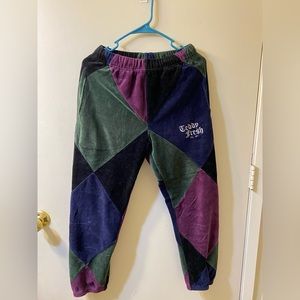 Velour Patchwork Teddy Fresh Sweatpants - M